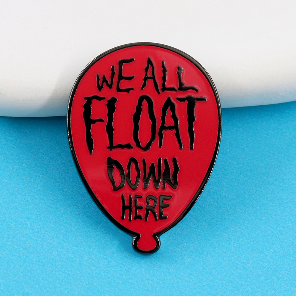 Embroidery Bali - 1pc rode ballon horrorfilm emaille pin