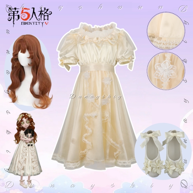 Embroidery Yellow Dress - Identity V Little Girl Oedipus Cosplay-kostuumschoenen