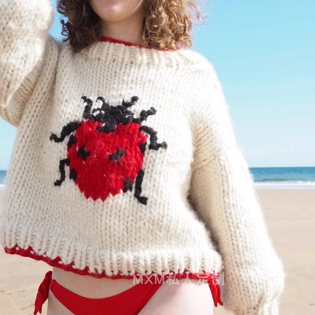 Embroidery Lady Bug - Seven Star Lieveheersbeestje Patroon Zuivere Wol