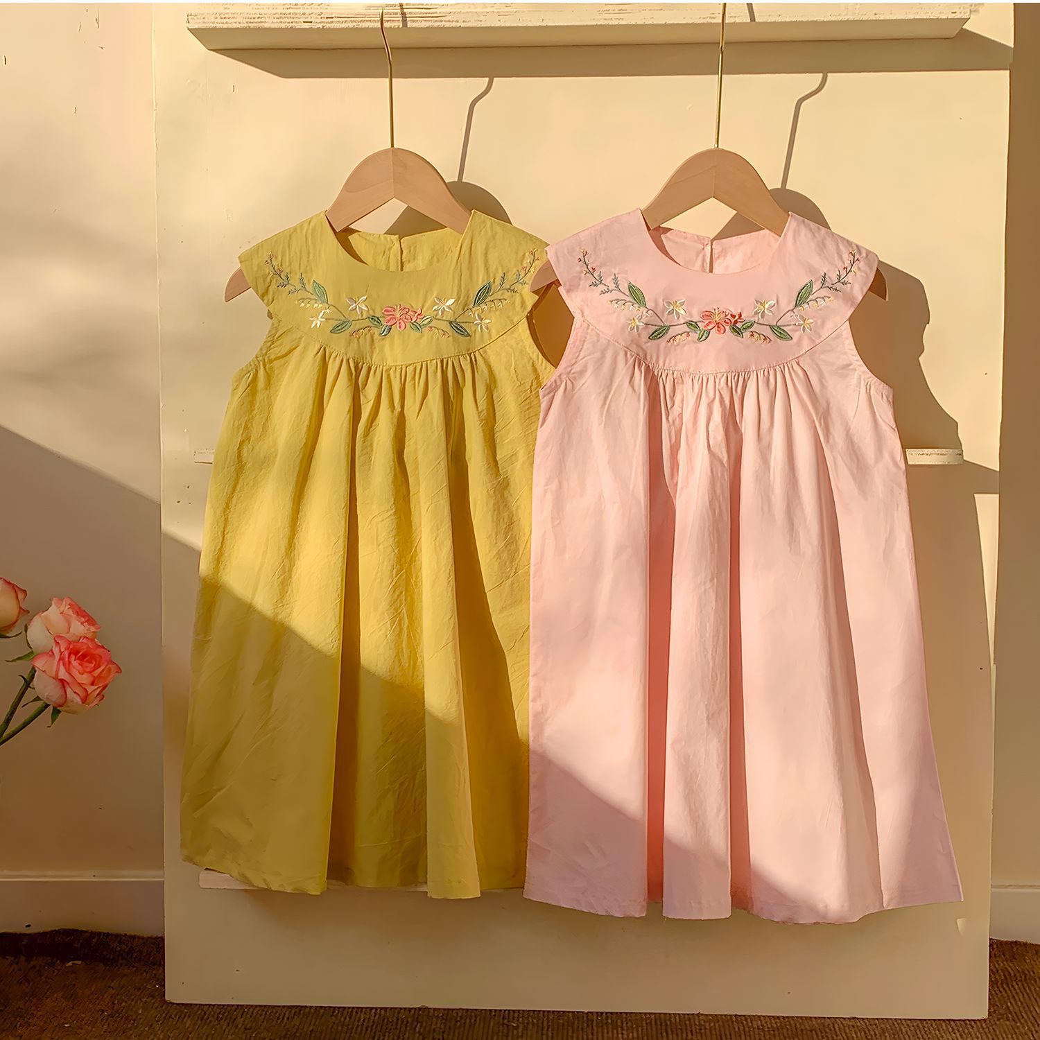 Embroidery Yellow Dress - 2-7 jaar oude Koreaanse versie zomer