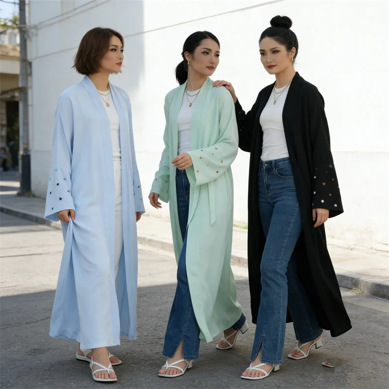 Embroidery Kebaya - Eid-hartborduurwerk lange robe Dubai Abaya Turkije
