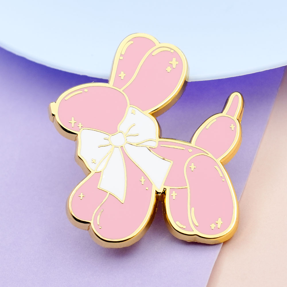 Embroidery Bali - Roze Ballon Hond Emaille Pin Schattige