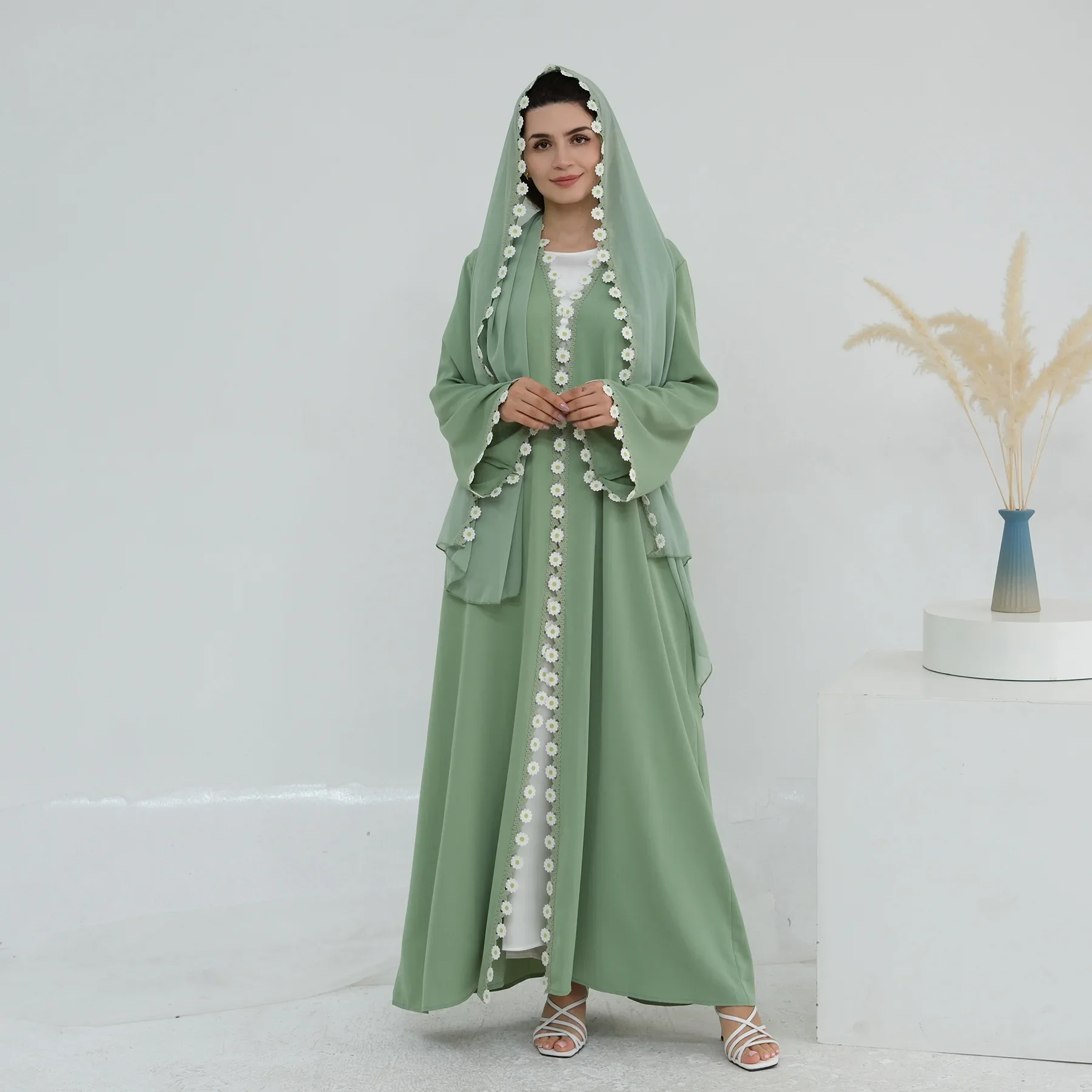 Bloemen Dubai Abaya's Turkije  - Embroidery Kebaya recensie en prijs