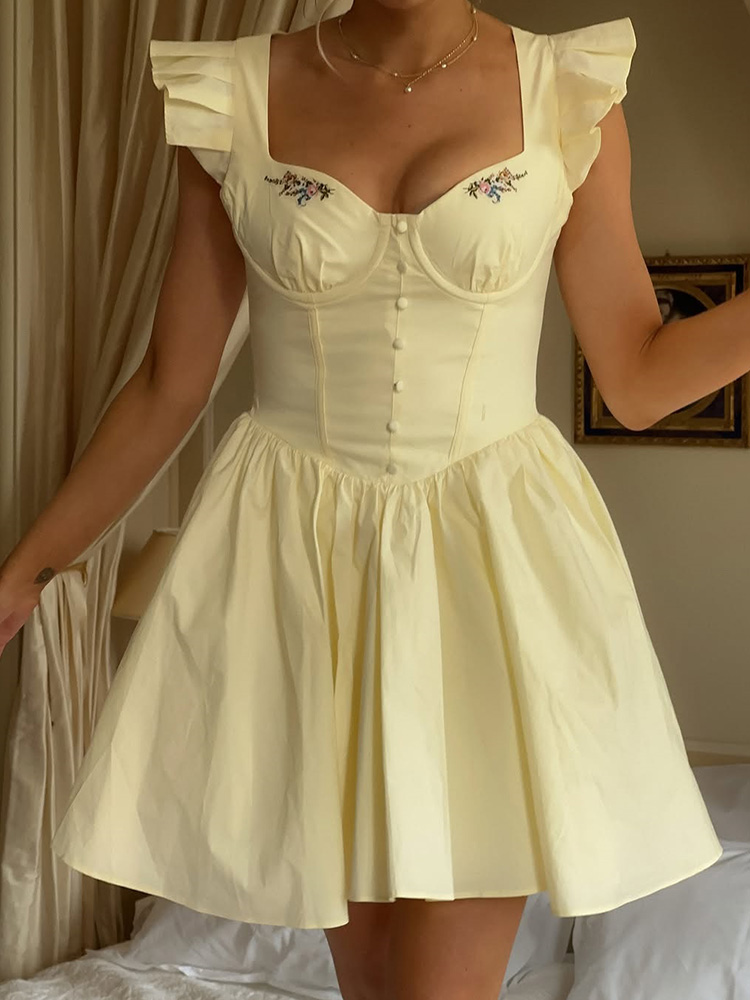 Bloemenborduurwerk Katoen Zome - Embroidery Yellow Dress recensie en prijs