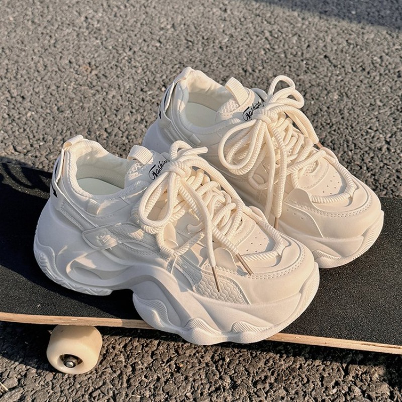 Dames Beige Platform Dad Sneak - Embroidery Garments recensie en prijs