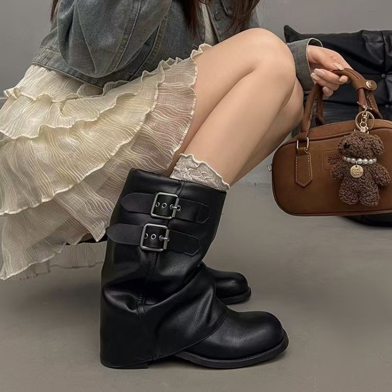 Dames zwarte slouchy mid-calf  - Embroidery Garments recensie en prijs