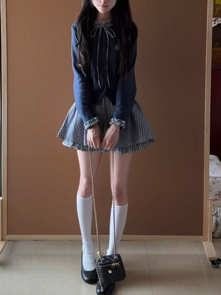 Japanse preppy zoete 2-delige  - Embroidery Cotton Shirt recensie en prijs