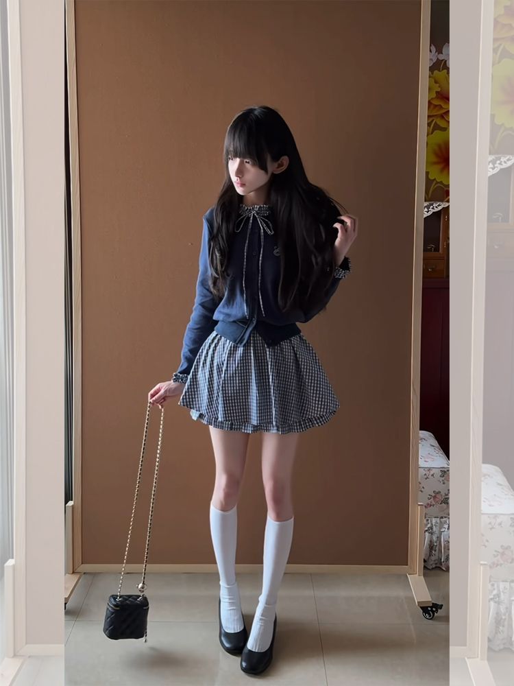 Japanse preppy zoete 2-delige  - Embroidery Cotton Shirt recensie en prijs