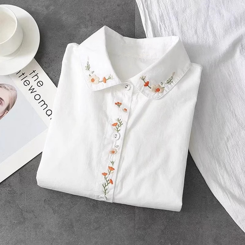 Nieuwe puur katoenen witte shi - Embroidery Online recensie en prijs