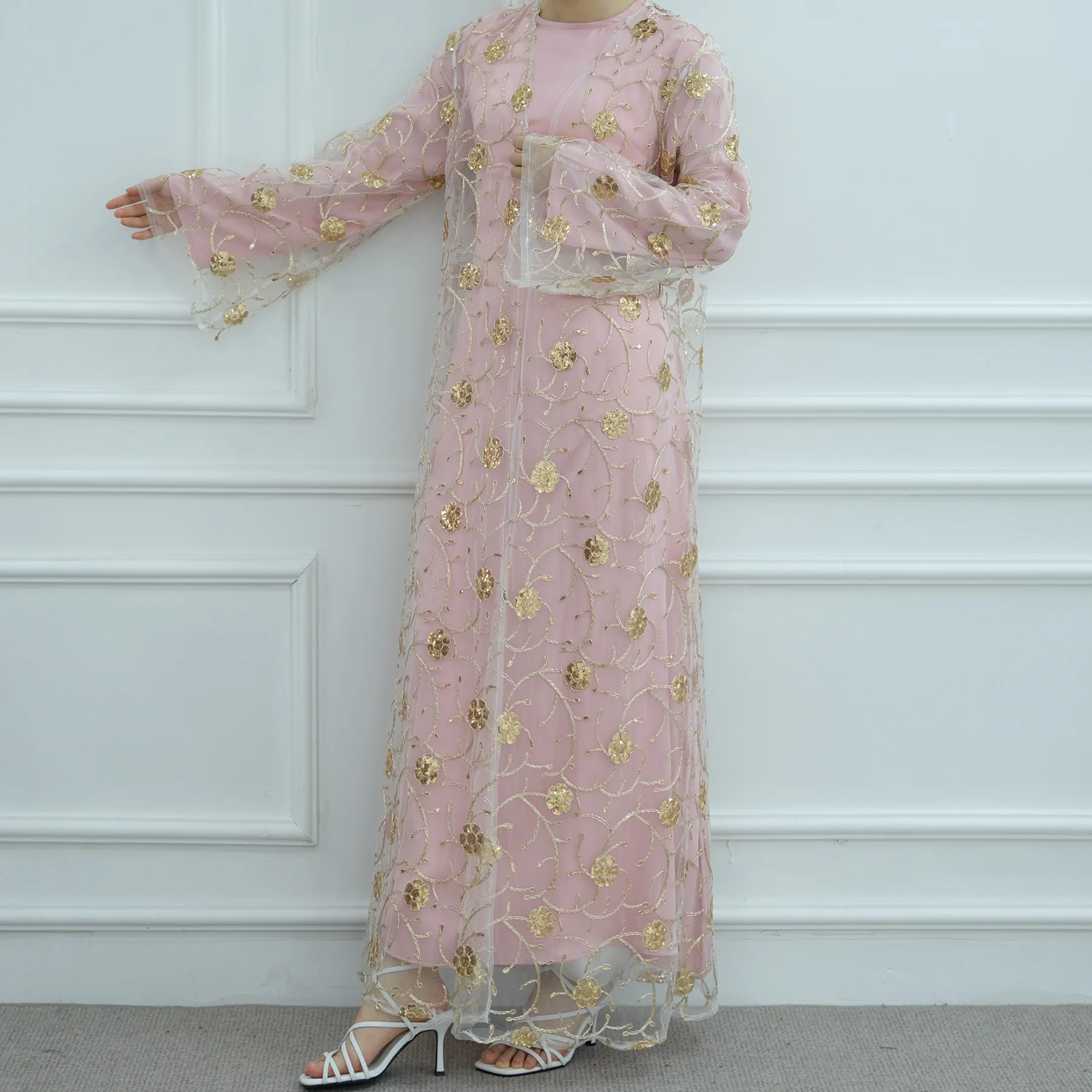 Moslim Mesh Kimono Cardigan me - Embroidery Kebaya recensie en prijs