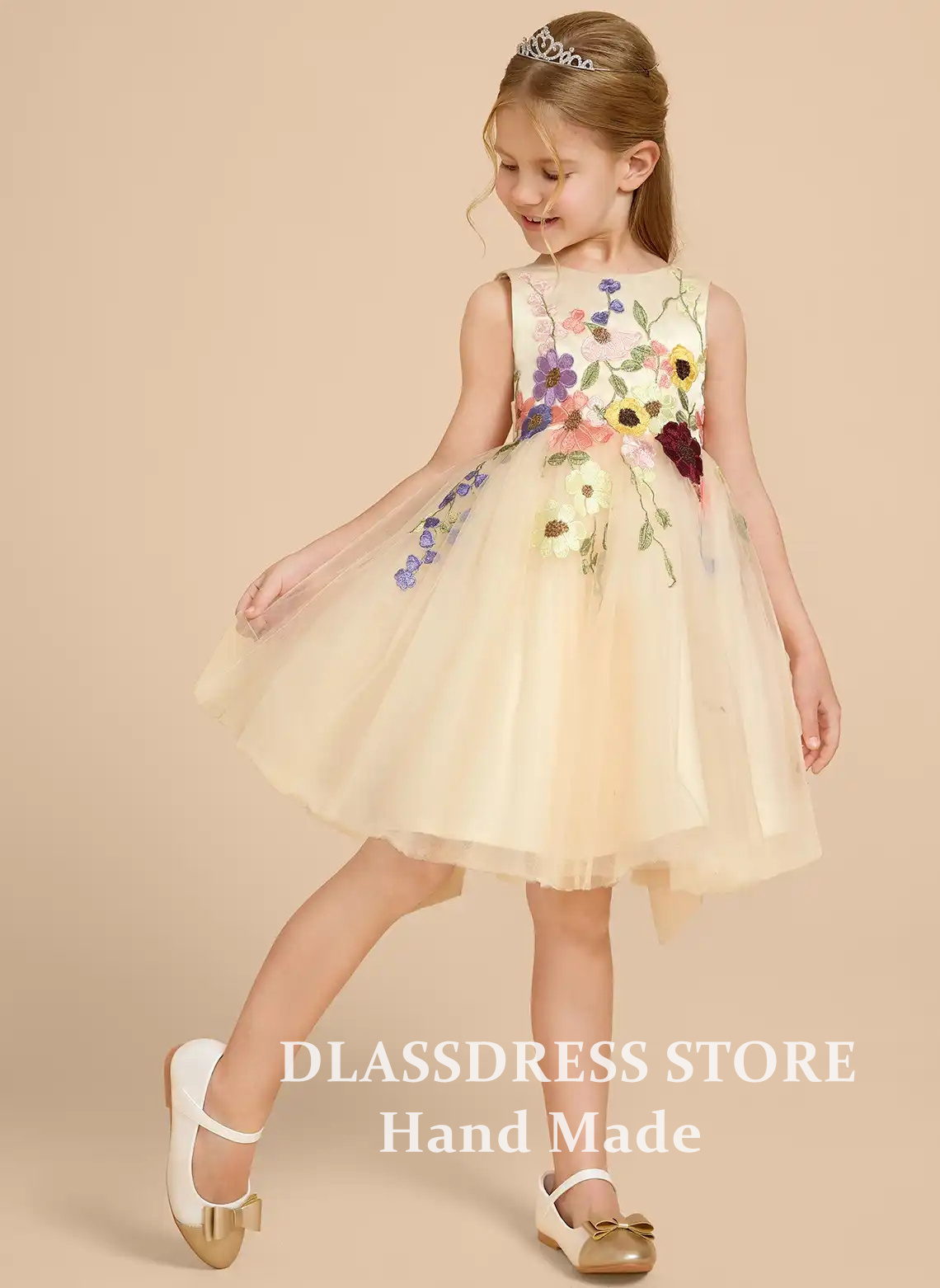 Op maat gemaakte gele tule blo - Embroidery Yellow Dress recensie en prijs