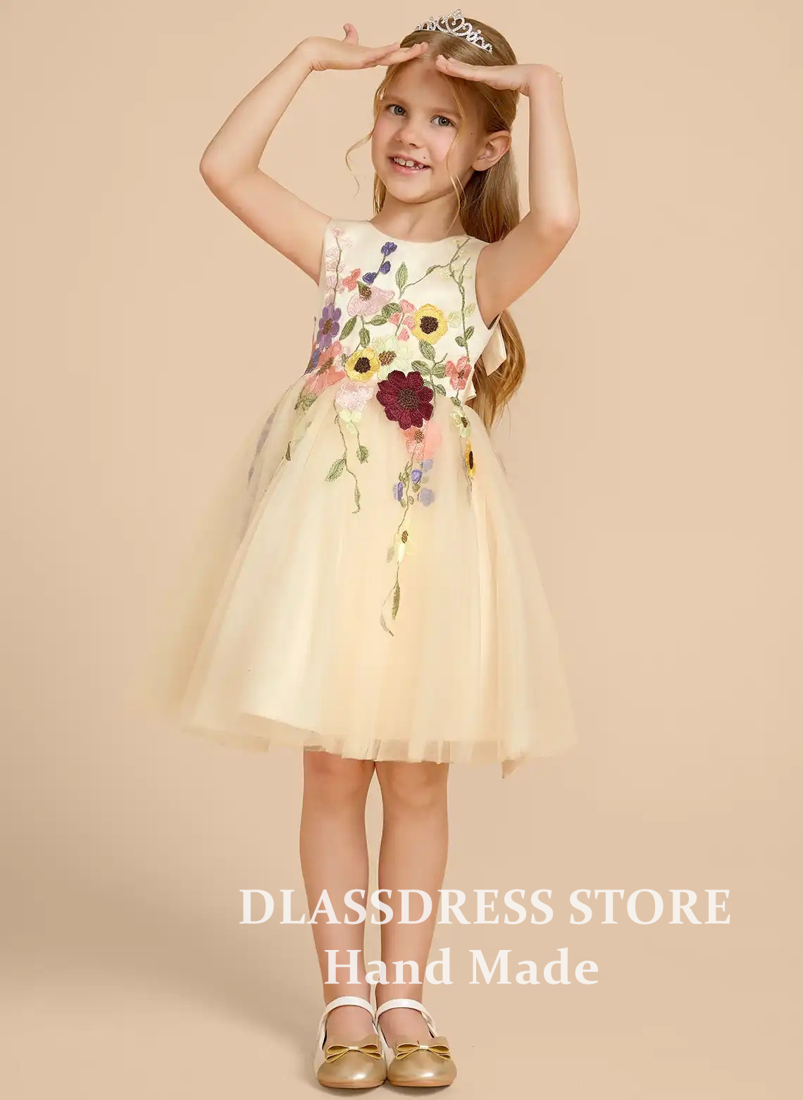 Op maat gemaakte gele tule blo - Embroidery Yellow Dress recensie en prijs